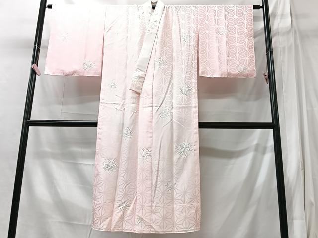 平和屋着物■長襦袢 無双仕立て 麻の葉地紋 半衿刺繍 洗える着物 CABI6929xe