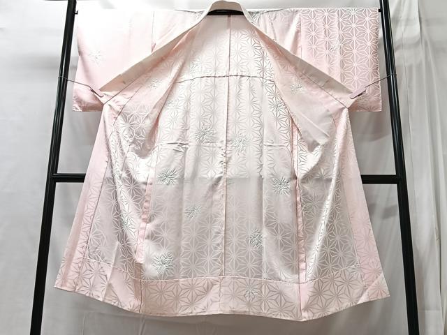平和屋着物■長襦袢 無双仕立て 麻の葉地紋 半衿刺繍 洗える着物 CABI6929xe
