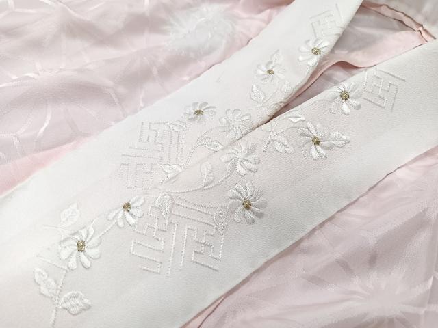 平和屋着物■長襦袢 無双仕立て 麻の葉地紋 半衿刺繍 洗える着物 CABI6929xe