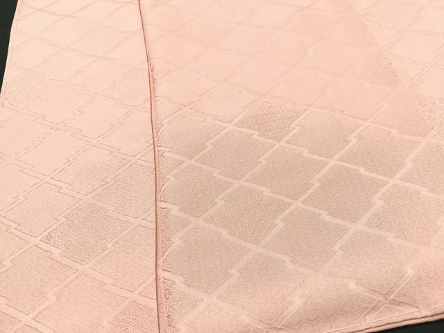 平和屋着物■上質な色無地 松皮菱亀甲花文 珊瑚色 正絹 逸品 CABI6951xe