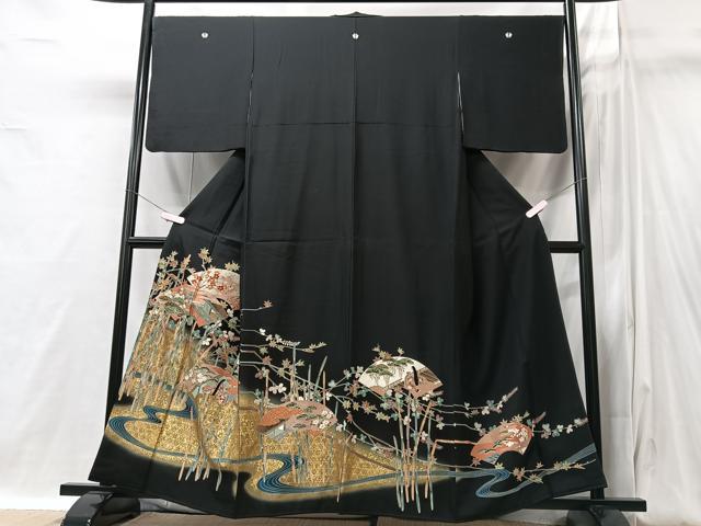 平和屋着物■豪華黒留袖 松竹梅地紋 人物文 金彩 正絹 逸品 CABI6954xe