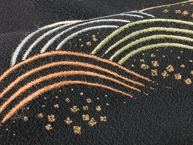 平和屋着物■訪問着 立波文 金彩 正絹 逸品 CABI6965xe