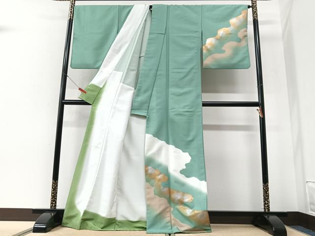 平和屋着物■訪問着 流水文 金彩 洗える着物 CABI6994xe