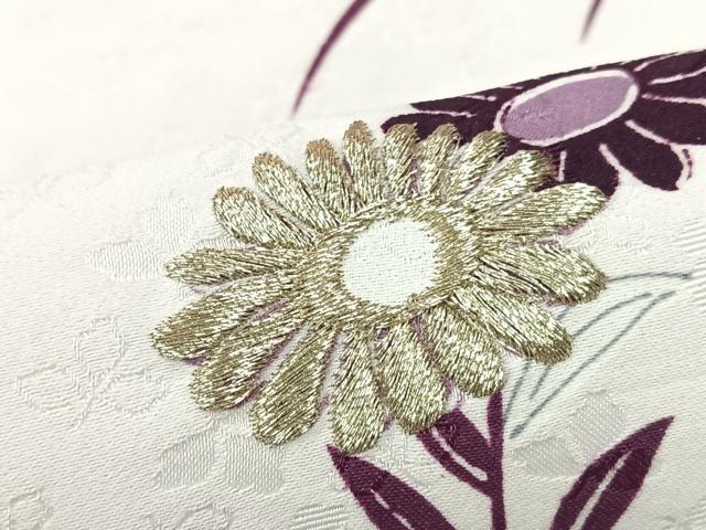 平和屋着物■小紋 刺繍 流水草花文 洗える着物 CABI6995xe