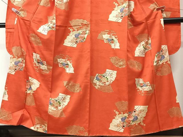 平和屋着物■振袖 扇面花車文 金彩 洗える着物 CABI6996xe