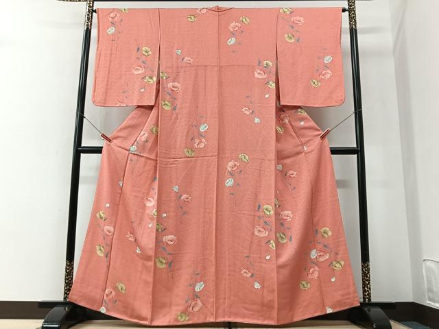 平和屋着物■上質な小紋 枝花文 正絹 逸品 CABI7002xe