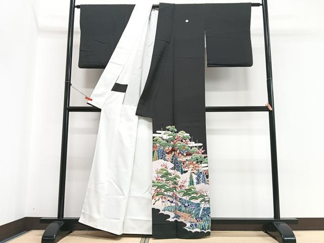 平和屋着物■豪華黒留袖 作家物 風景文 正絹 逸品 CABI7007xe