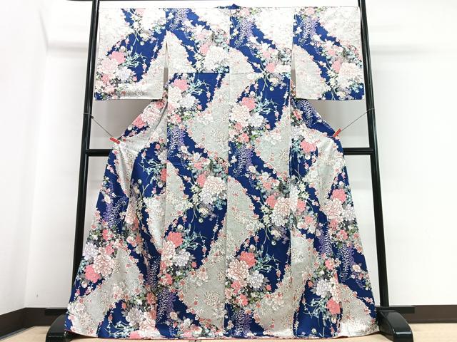 平和屋着物■上質な小紋 流水草花文 金彩 やまと誂製 正絹 逸品 CABI7010xe