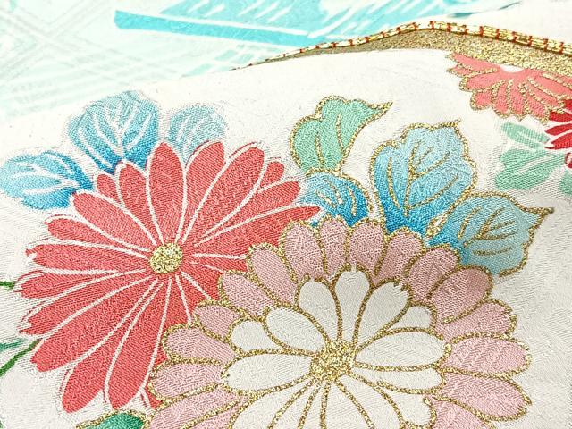 平和屋着物■豪華振袖 駒刺繍 扇面花車文 金彩 正絹 逸品 CABI7026xe