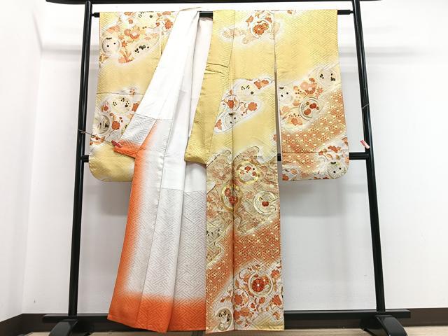 平和屋着物■豪華振袖 駒刺繍 唐草花丸文 暈し染め 金彩 正絹 逸品 CABI7034xe