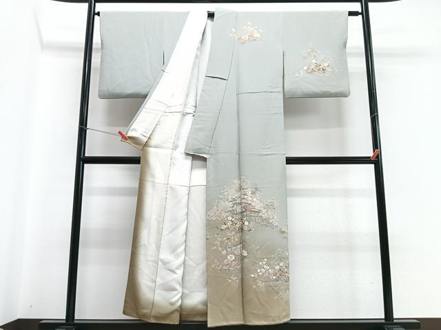 平和屋着物■訪問着 風景文 暈し染め 金彩 正絹 逸品 CABI7036xe