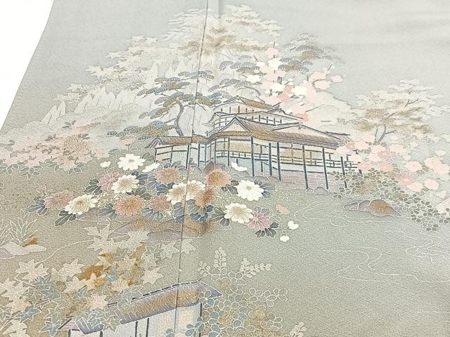 平和屋着物■訪問着 風景文 暈し染め 金彩 正絹 逸品 CABI7036xe