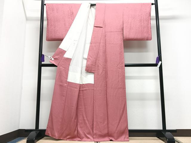 平和屋着物■上質な色無地 草花地紋 薄紅色 正絹 逸品 CABI7045xe