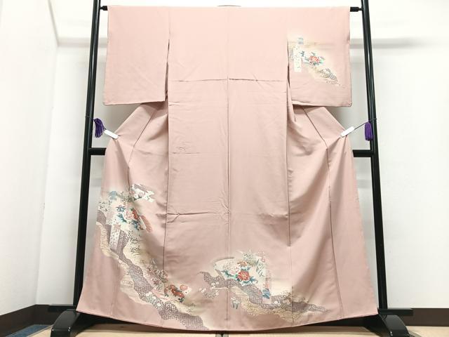 平和屋着物■訪問着 地紙花文 暈し染め 金彩 正絹 逸品 CABI7053xe