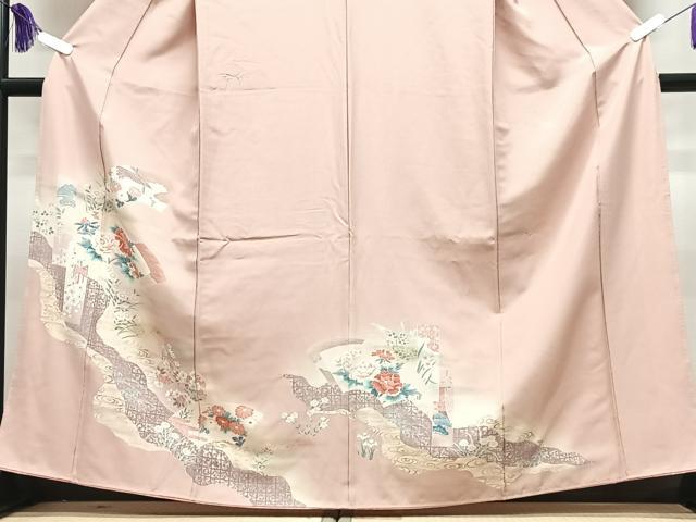 平和屋着物■訪問着 地紙花文 暈し染め 金彩 正絹 逸品 CABI7053xe
