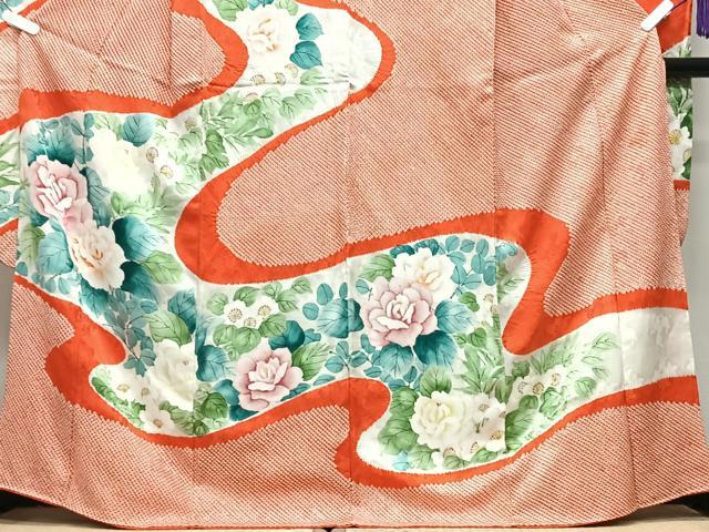 平和屋着物■豪華振袖 手描き 絞り 流水草花文 正絹 逸品 CABI7067xe