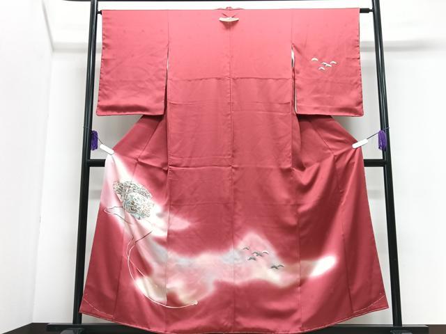 平和屋着物■訪問着 刺繍 地紙文箱花文 暈し染め 正絹 逸品 CABI7072xe