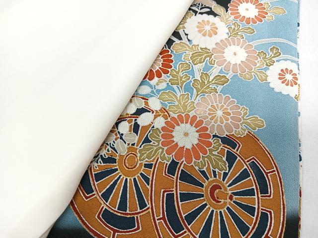 平和屋着物■豪華黒留袖 駒刺繍 花車文 暈し染め 金彩 正絹 逸品 CABI7077xe