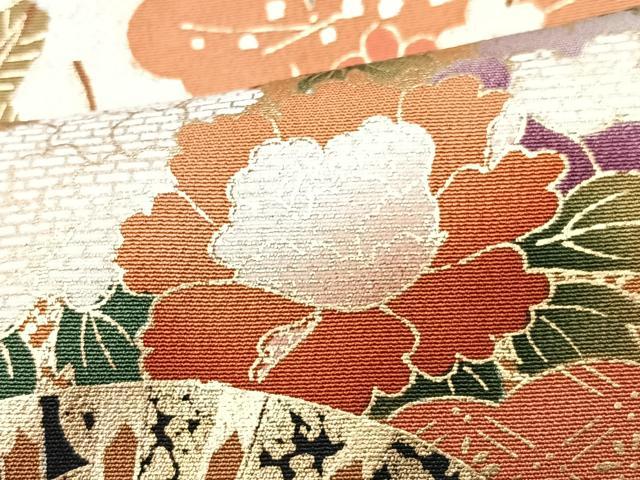 平和屋着物■豪華黒留袖 扇面御所車花文 金彩 正絹 逸品 CABI7079xe