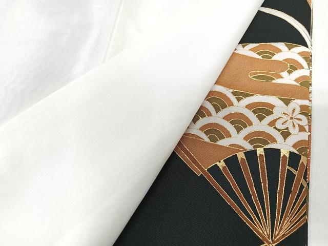 平和屋着物■豪華黒留袖 扇面御所車花文 金彩 正絹 逸品 CABI7079xe