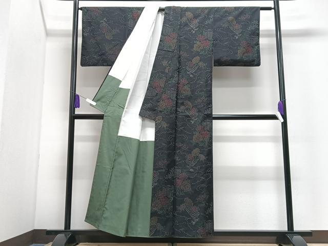 平和屋着物■上質な紬 舞花文 正絹 逸品 CABI7082xe