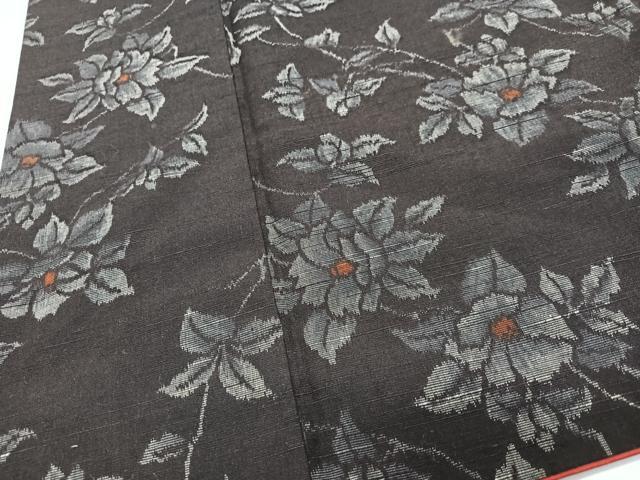 平和屋着物■上質な紬 枝花文 正絹 逸品 CABI7083xe