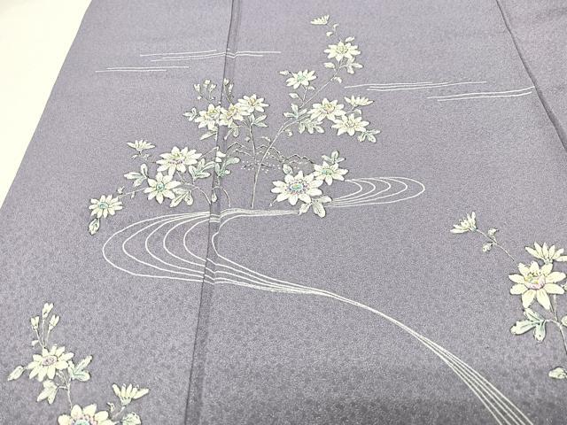 平和屋着物■訪問着 流水草花文 正絹 逸品 CABI7088xe