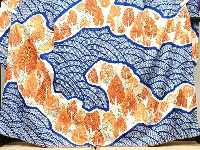 平和屋着物■豪華振袖 駒刺繍 絞り 立波枝花文 金彩 正絹 逸品 CABI7094xe
