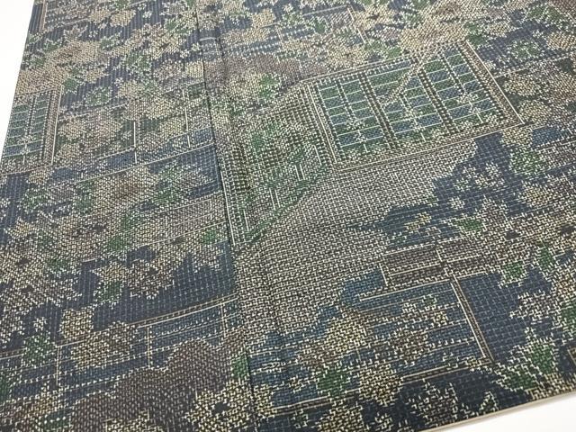平和屋着物■上質な紬 風景花文 正絹 逸品 CABI7095xe