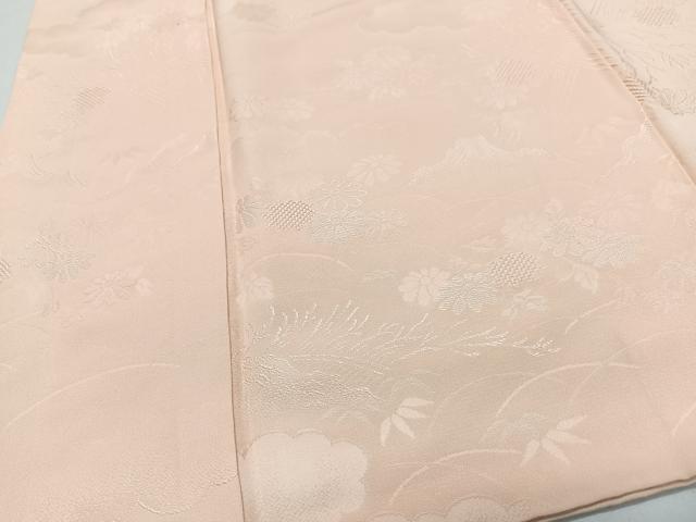平和屋着物■上質な色無地 芝草花地紋 雄黄色 正絹 逸品 CABI7098xe