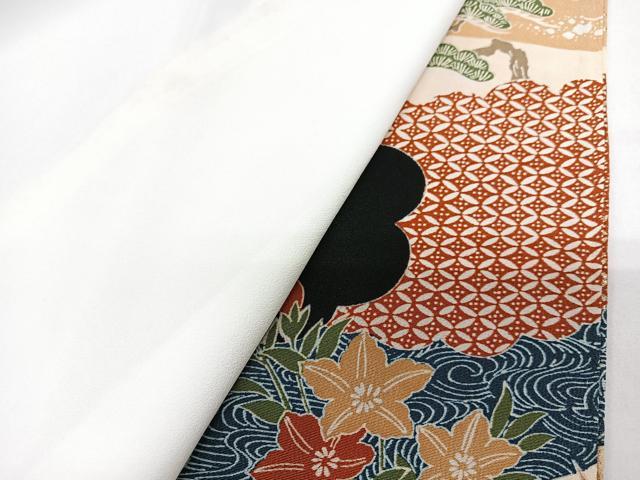 平和屋着物■豪華黒留袖 飛鶴花文 金銀彩 正絹 逸品 CABI7099xe