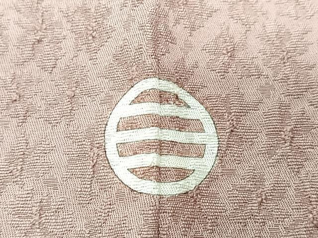 平和屋着物■上質な色無地 舞葉地紋 赤香色 正絹 逸品 CABI7106xe