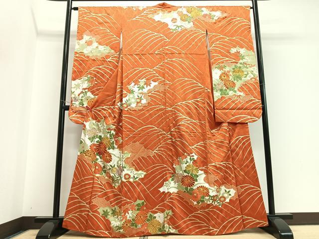 平和屋着物■豪華振袖 駒刺繍 立波草花文 金彩 正絹 逸品 CABI7116xe