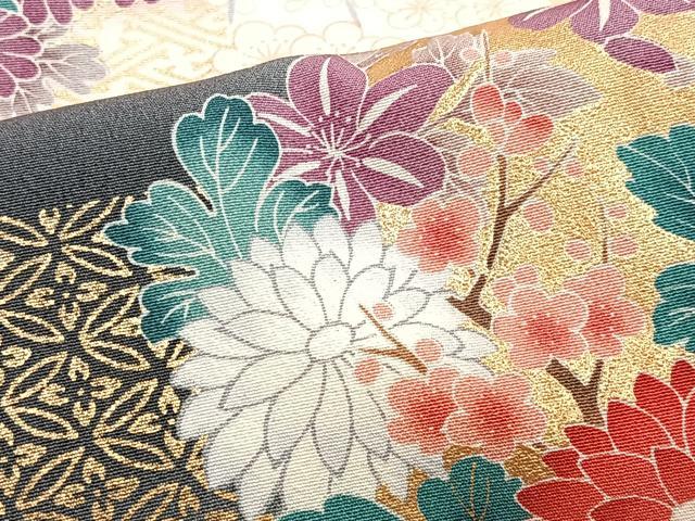 平和屋着物■豪華振袖 横段花丸文 暈し染め 金銀彩 正絹 逸品 CABI7117xe