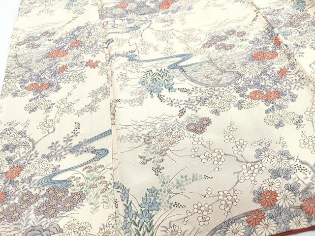 平和屋着物■上質な小紋 風景草花文 正絹 逸品 CABI7124xe