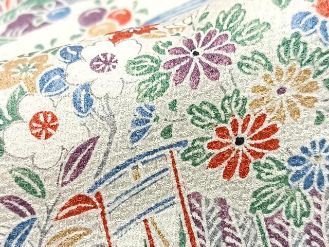 平和屋着物■上質な小紋 草花文 正絹 逸品 CABI7125xe