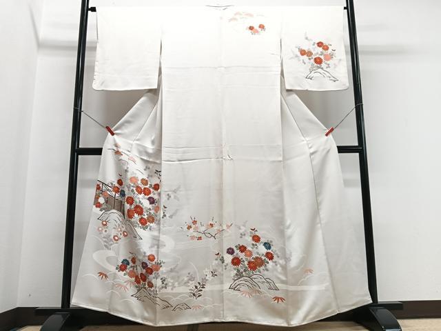 平和屋着物■訪問着 流水草花文 正絹 逸品 CABI7127xe