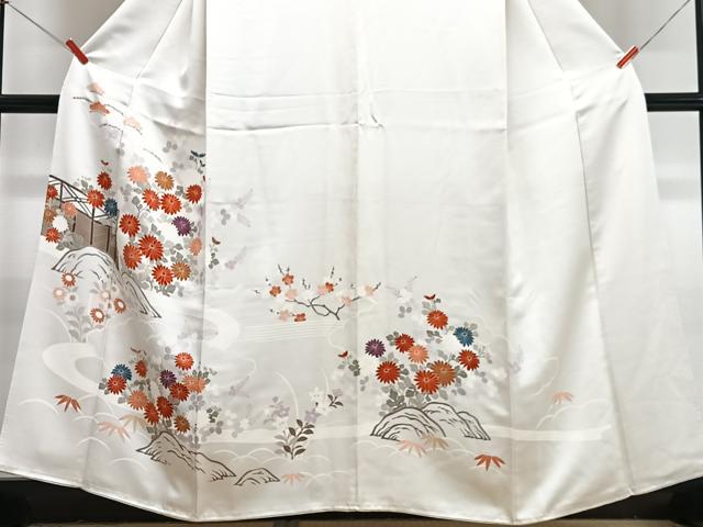 平和屋着物■訪問着 流水草花文 正絹 逸品 CABI7127xe