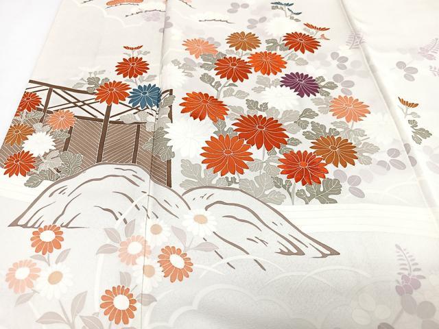 平和屋着物■訪問着 流水草花文 正絹 逸品 CABI7127xe