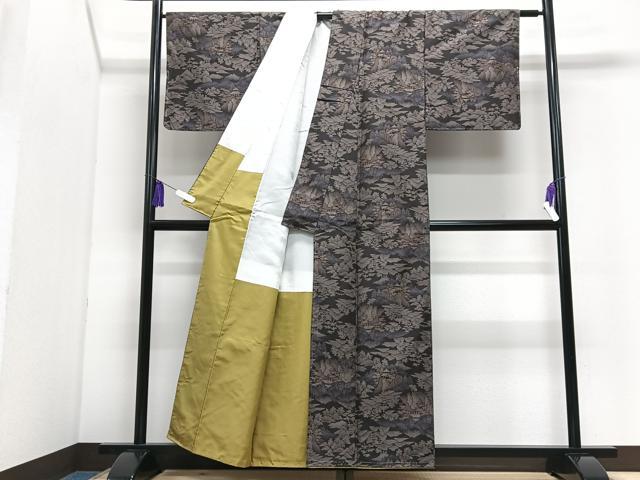 平和屋着物■本場大島紬 9マルキ 風景文 正絹 逸品 未使用 CABI7145xe