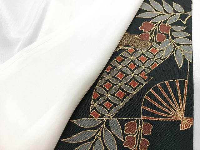 平和屋着物■豪華黒留袖 駒刺繍 扇面花文 金彩 正絹 逸品 CABI7154xe