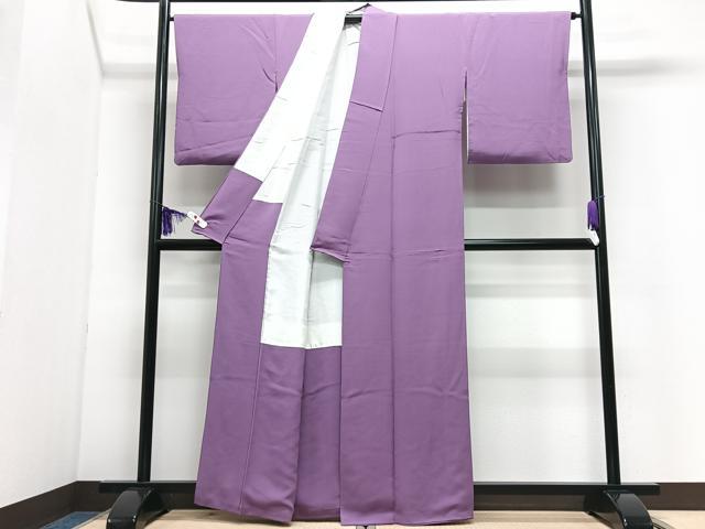 平和屋着物■上質な色無地 二藍色 正絹 逸品 CABI7170xe