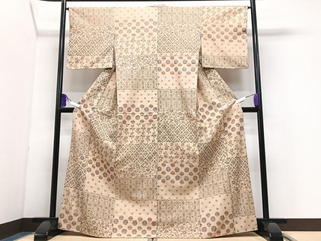 平和屋着物■上質な紬 花唐草文 正絹 逸品 CABI7178xe