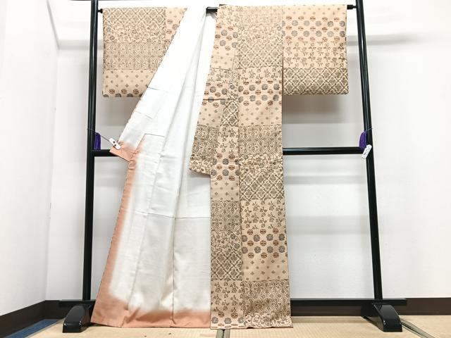 平和屋着物■上質な紬 花唐草文 正絹 逸品 CABI7178xe