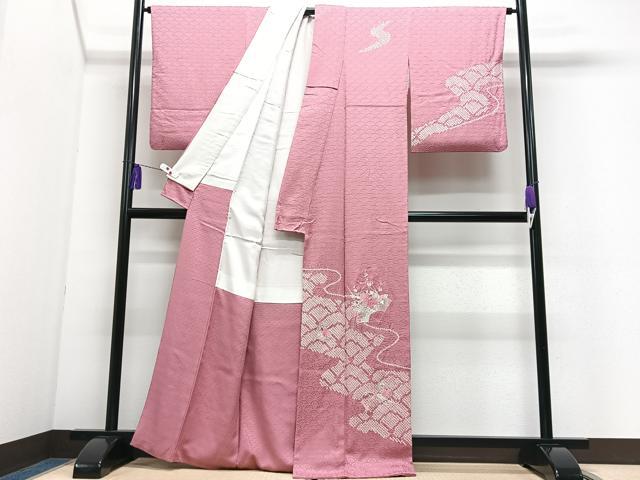 平和屋着物■訪問着 総刺繍 絞り 扇面花文 正絹 逸品 CABI7184xe