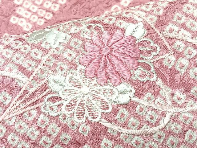 平和屋着物■訪問着 総刺繍 絞り 扇面花文 正絹 逸品 CABI7184xe