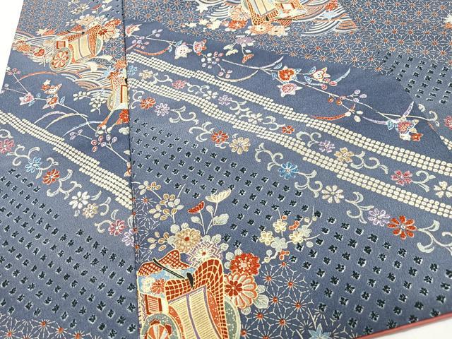 平和屋着物■上質な小紋 御所車花文 正絹 逸品 CABI7185xe
