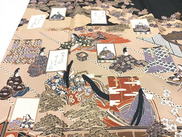 平和屋着物■豪華黒留袖 作家物 人物風景文 金彩 正絹 逸品 CABI7191xe