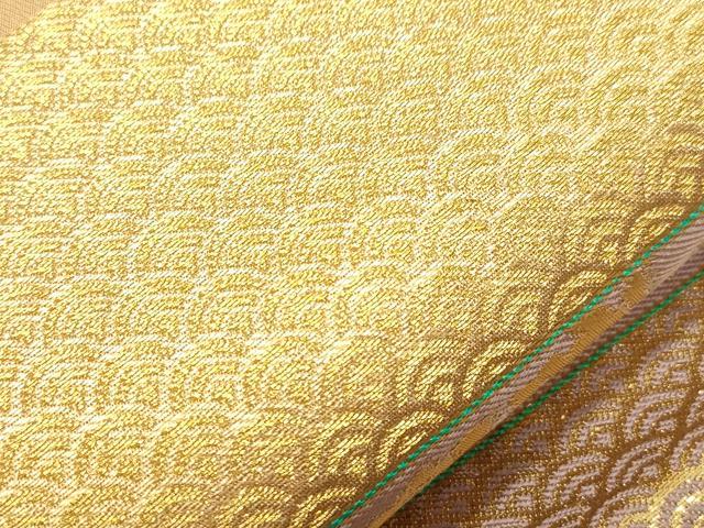 平和屋着物●龍村晋謹製 六通柄袋帯 赤絵鳳凰錦 金糸 正絹 逸品 CABI7206dy