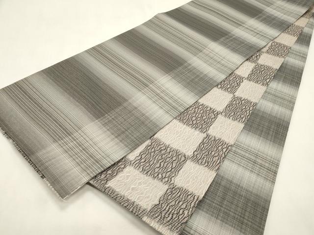 平和屋着物●両面 全通柄袋帯 櫛織 格子柄 正絹 逸品 CABI7211dy